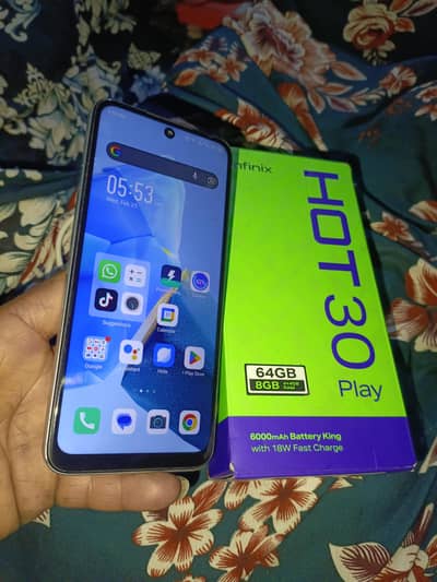 infinix hot 30paly good mobil  4+4 64