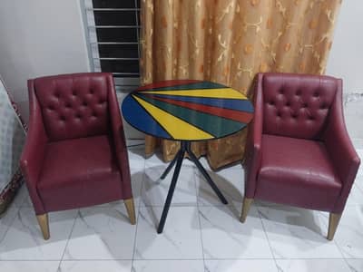sofa chairs with round table