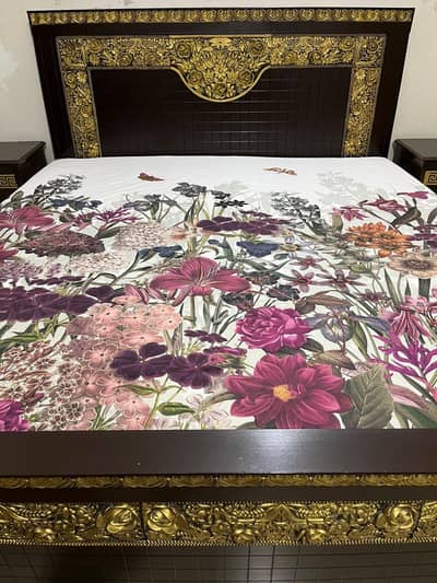 wooden Bed with Dressing Table