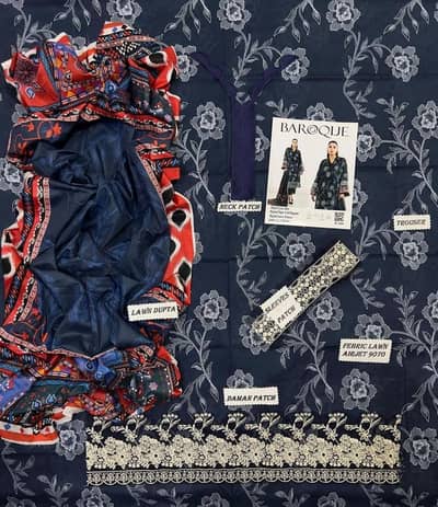 3pcs women unstiched suit