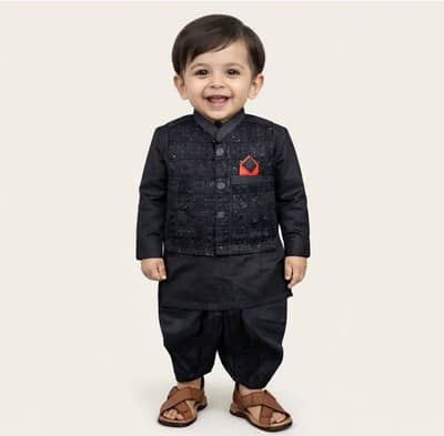 Dhoti Kurta with Waistcoat – 3 Piece Set