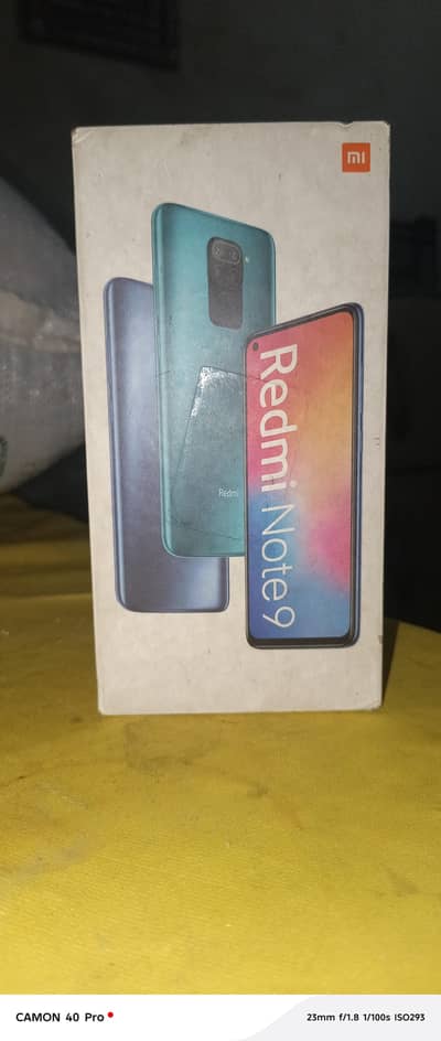 redmi note 9 4gb 128gb PTA approved with box 10/7 condition glass brea