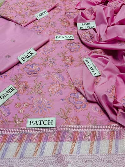 •  Shirt Fabric: Dhanak •  Pattern: Embroidered •