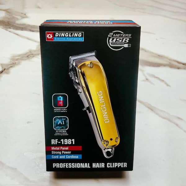 Professional Rechargeable Hair Clipper – Metal Body | 210 Min Battery | Barber Style Machine