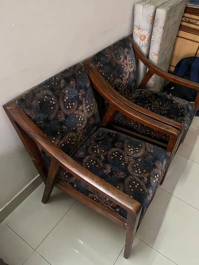 Solid wood chair pair