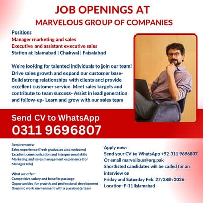 Job Openings at Marvelous Group of Companies