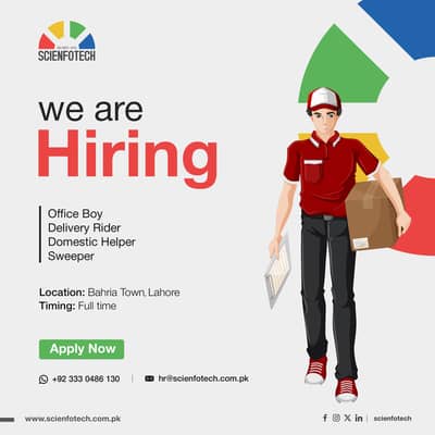 Office Boy, Delivery Rider, Domestic Helper, Sweeper