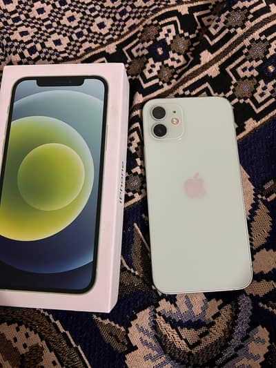 Iphone 12, PTA aproved, 128 gb, box, batry 83, condition new, green
