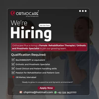 Hiring Female Rehabilitation Therapist