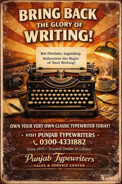 Portable Executive Urdu Typewriter with Cover case box