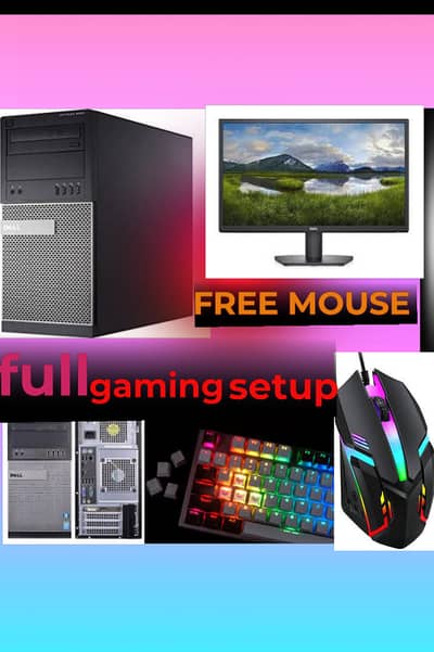 i7 6th gen full setup and gaming moniter rgb key bord and mouse