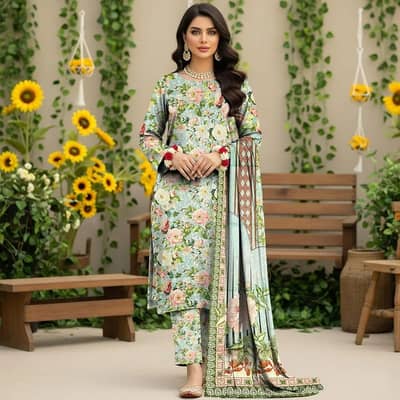 dresses / ladies suit / 3pc 3pc printed ladies suit / New arrival
