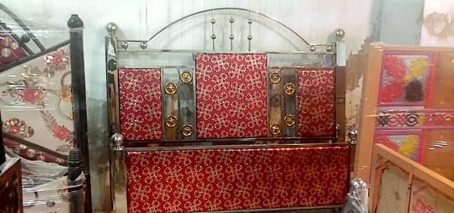 stainless steel  and sheet bed