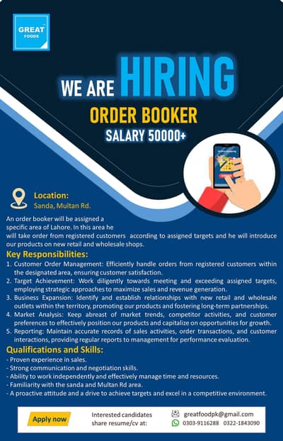 Order booker job