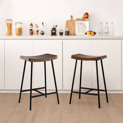 Curzy Wooden Bar Stool Chair | Modern Kitchen & Lounge Seating | Stool