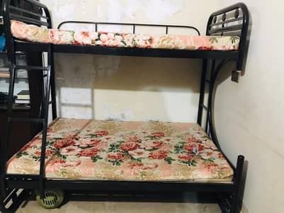 Double Bed (Bunk Style) – Strong Metal Frame – Mattress Included