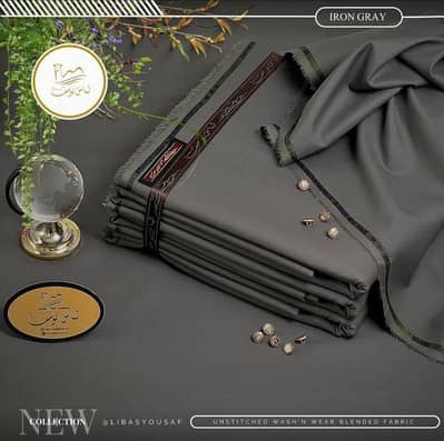 Men’s Unstitched Wash And Wear Plain Suit