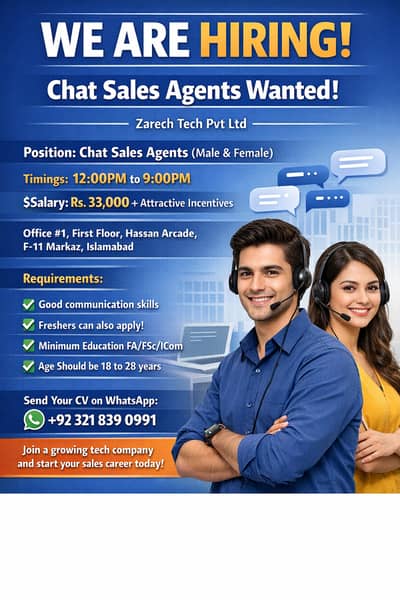 Day Time Call Center Job Available For Male & Female in Islamabad