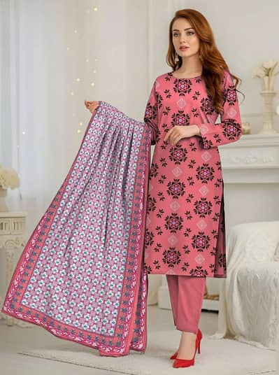 3PCS Women's Unsticted Dobby Lawn Suit