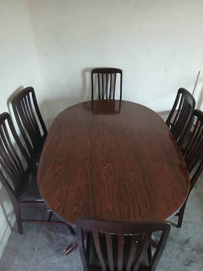 Wood 6 chair Dining Table contact# o3o955247o9