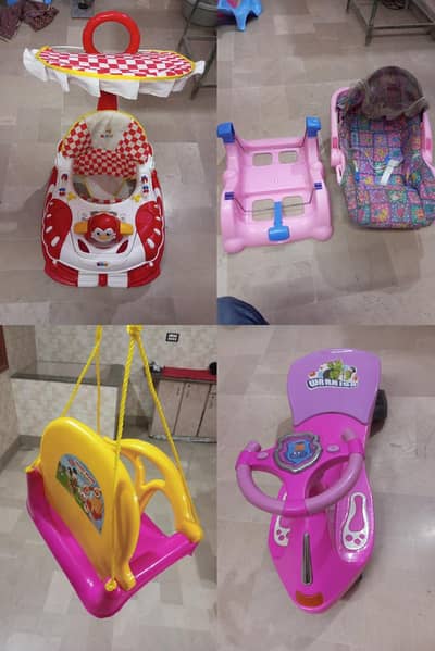 walker, carry coat, swing car, jhula  4 in 1 pakg