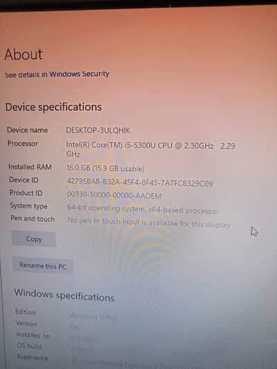Cor I 5 5th generation 512 SSD 16GB RAM