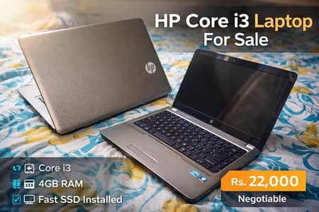 Selling my HP Core i3 Laptop in good working condition.