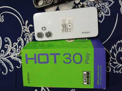 Infinix hot 30 play 4_64 Used normal condition box Sath h charger ni h