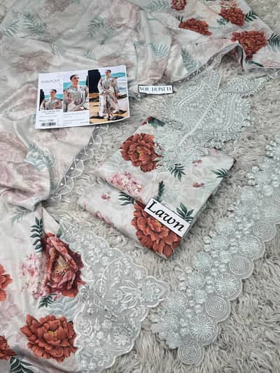 Baroque unstitched lawn 3pc