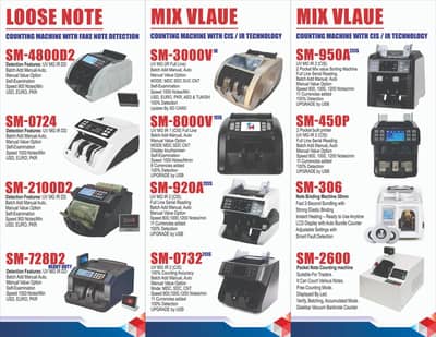 cash counting machine,mix note counter,Packet sorting machine Pakistan
