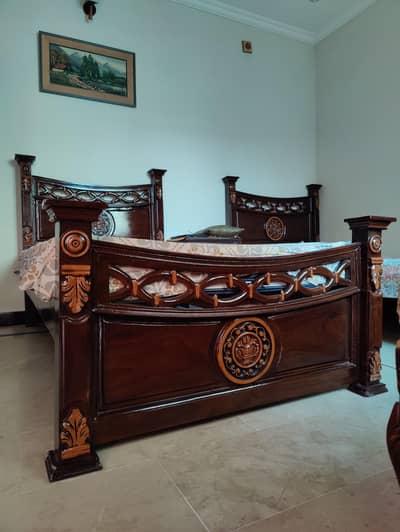 Pure Wooden 2 Chinioti Single beds New. . .
