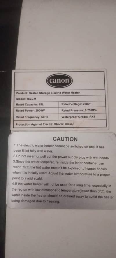 Canon Instant Electric Water Geaser