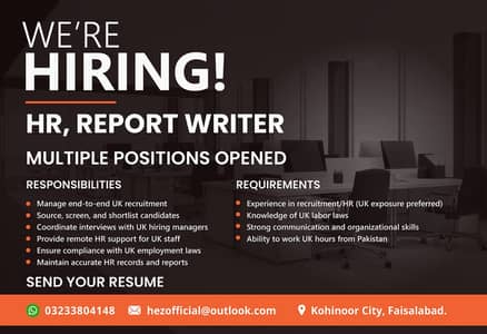 Report Writer/ HR (Human resources)