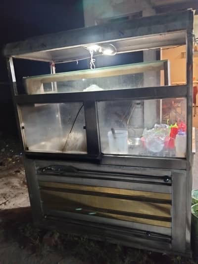 burger counter + fry counter stalls + Tikka batti