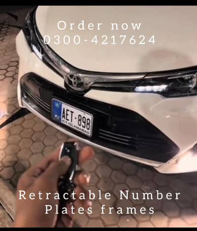 Automatic Car Remote Control License number Plate retractable 2PCS