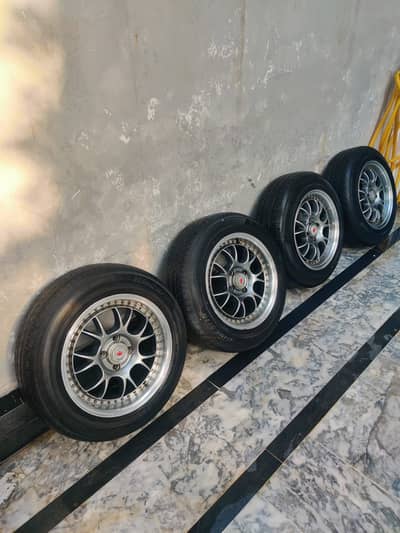 15 inches SSR MS3 Rims with Yokohama Bluearth tyres