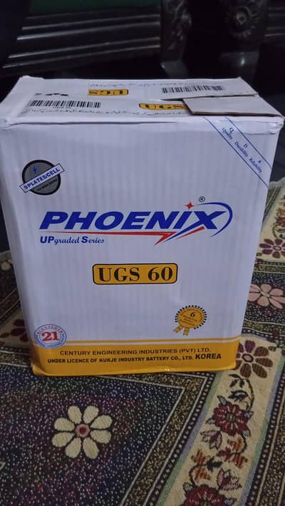 brand new phoenix 60 amp box pack battery with complete warranty