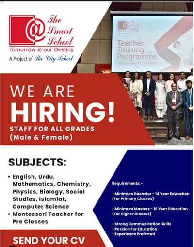 Female Teacher required The Smart School Muridke