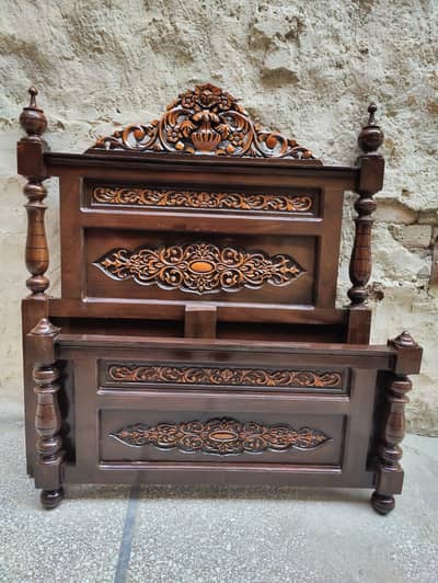 Pure Wooden Chinioti 2 Single Beds New