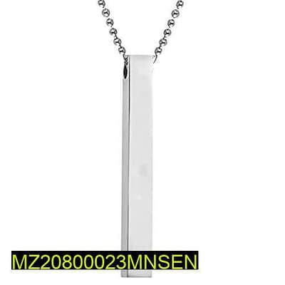 Boy's Stainless Vertical Bar Necklace  Black Necklace 2Pcs