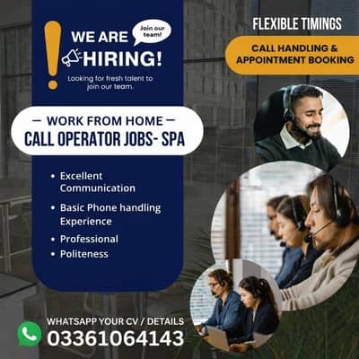 We Are Looking For A Male & Female Call Operator For Spa Work From