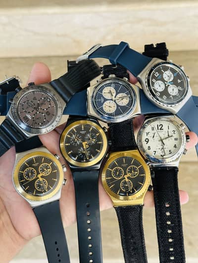 Swatch Swiss Made Men’s Original Chronograph Watches 44mm Dial 9/10