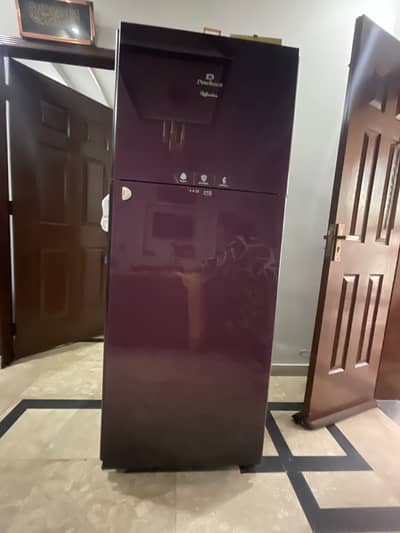 Full size refrigerator black and purple shade