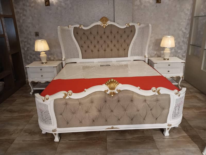 BED SET CANE+WOOD+CAUTION 1