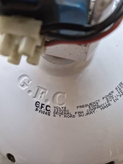 G. F. C CEILING FAN IN ALMOST NEW CONDITION