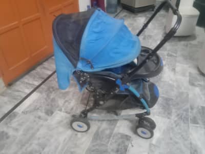 Baby Pram Blue Colour