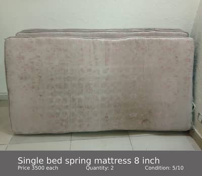 2 used single mattresses