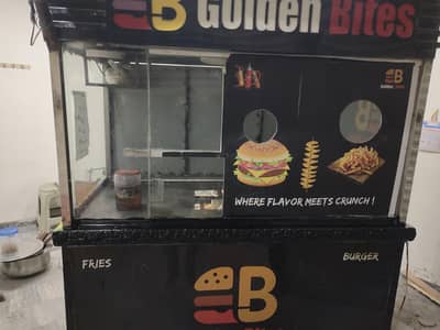shawarma Burger and fries counter