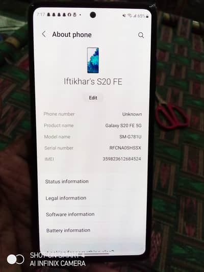 Samsung s20 fe non pta 6/128