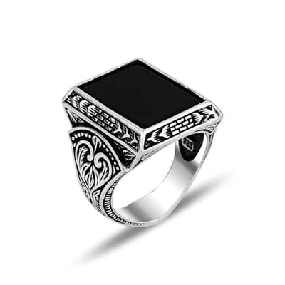 rings   New Luggage material Silver Formal Ring For mens